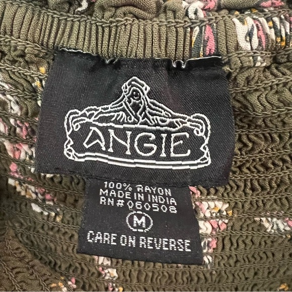 Angie green multicolored print wide sleeve crop top - Picture 6 of 6